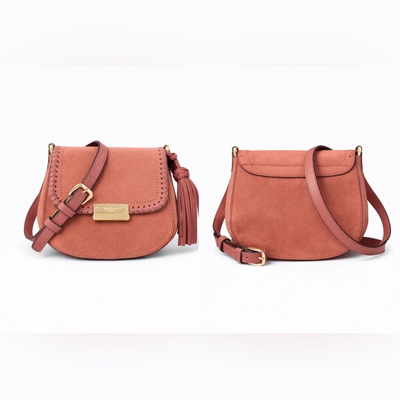 kate spade Handbags - Kate Spade Somerset Adalise Suede & Pebbled Leather Crossbody Vintage Rose